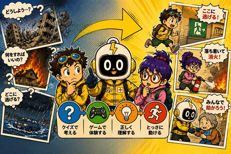 クイズで考え、ゲームで体験し、とっさに動ける