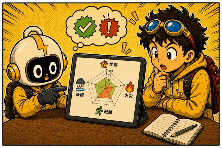 弱点レーダーチャートのシーン