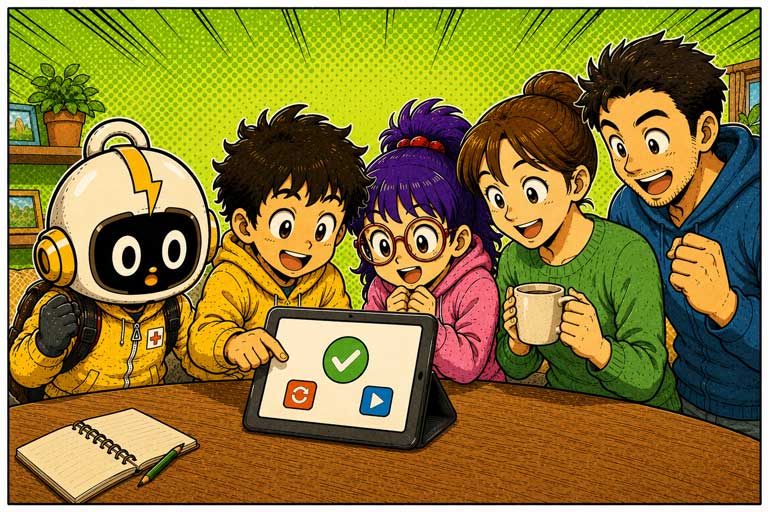 家族みんなで楽しむシーン